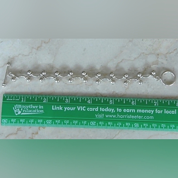 Silpada 925 Bar Bead Link DNA Toggle Bracelet B0746 - Picture 3 of 10